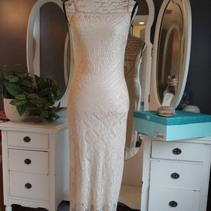 Elegant Shimmery Crochet Dress SzL
